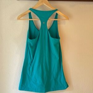Lululemon Cool Razorback Tank Top, Teal Blue, Size 10